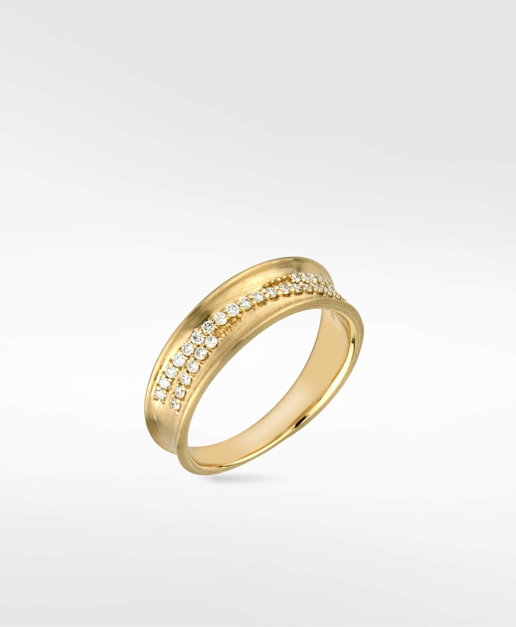 Dune Slim Diamond Band in Solid 14K Yellow Gold - Lark and Berry