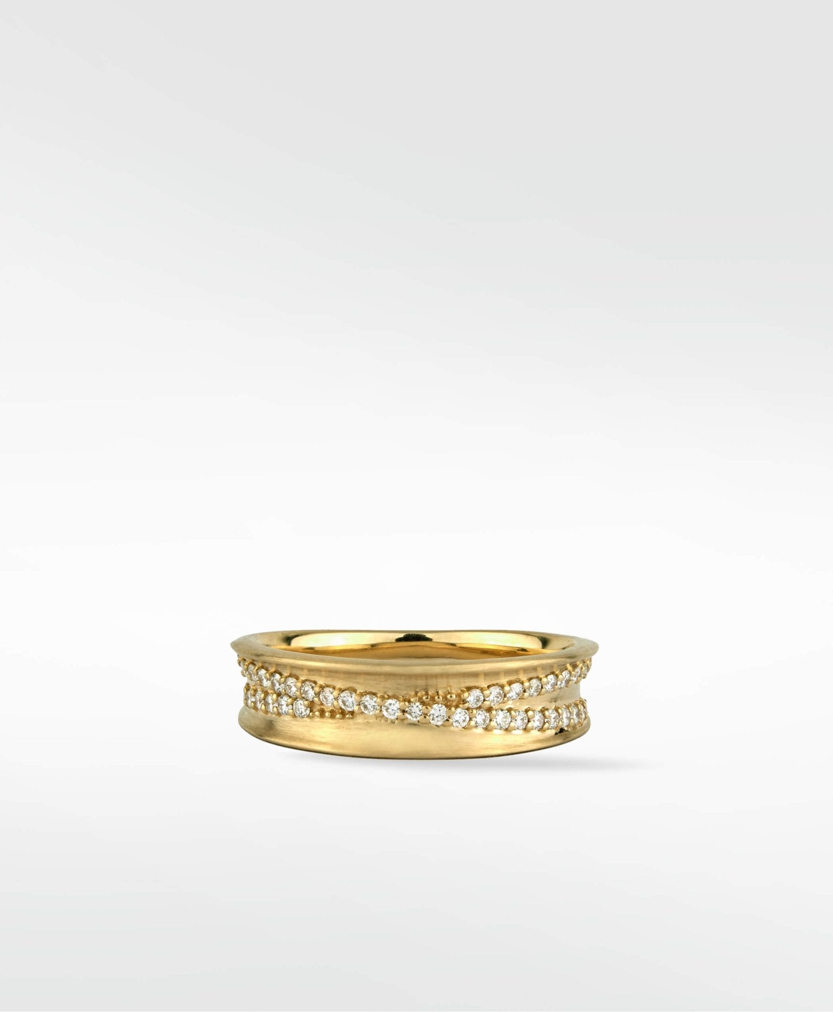 Dune Slim Diamond Band in Solid 14K Yellow Gold - Lark and Berry