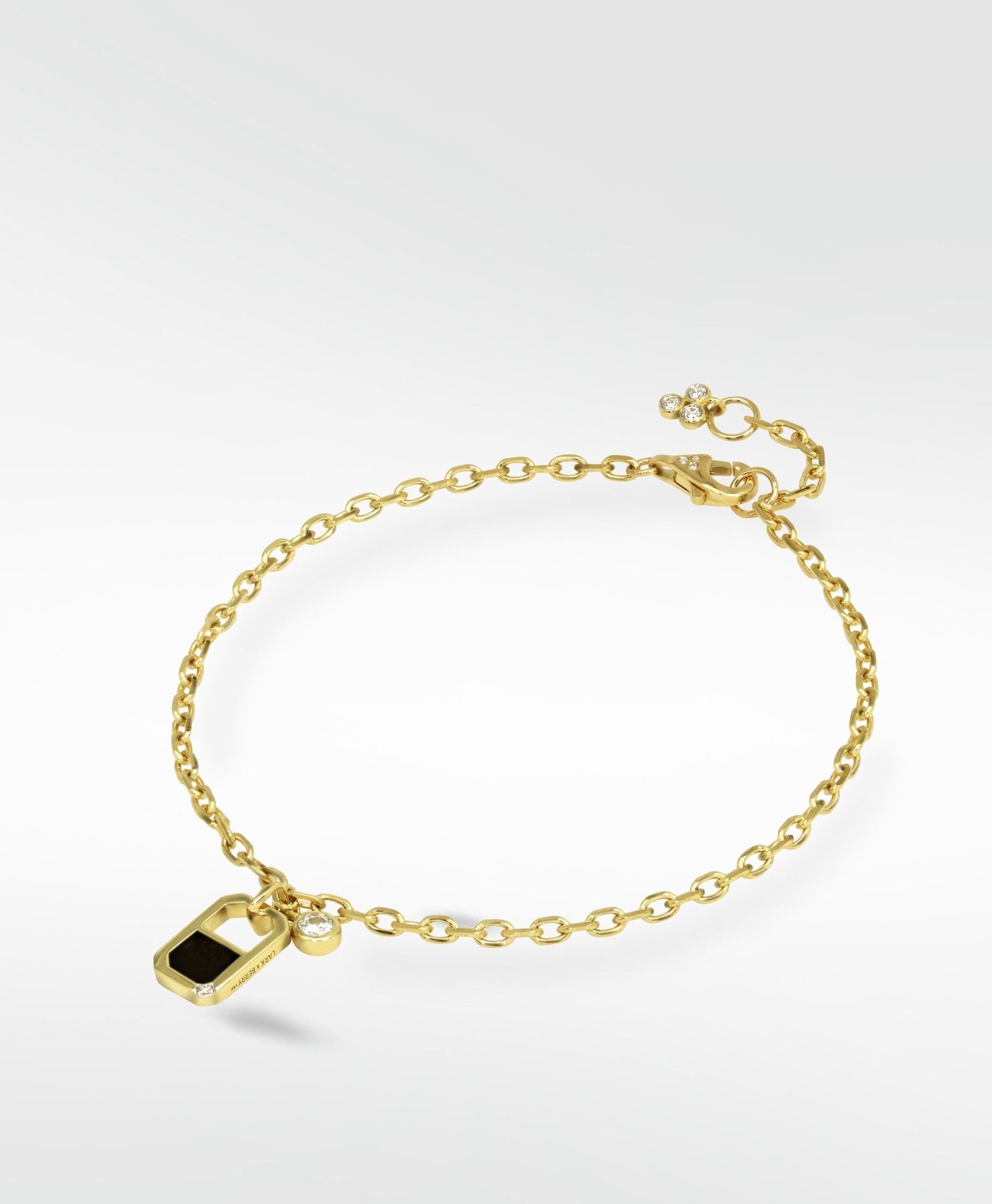Eclipsis Charm bracelet with Onyx and Mother Of Pearl, in 18k Yellow Gold - Lark and Berry