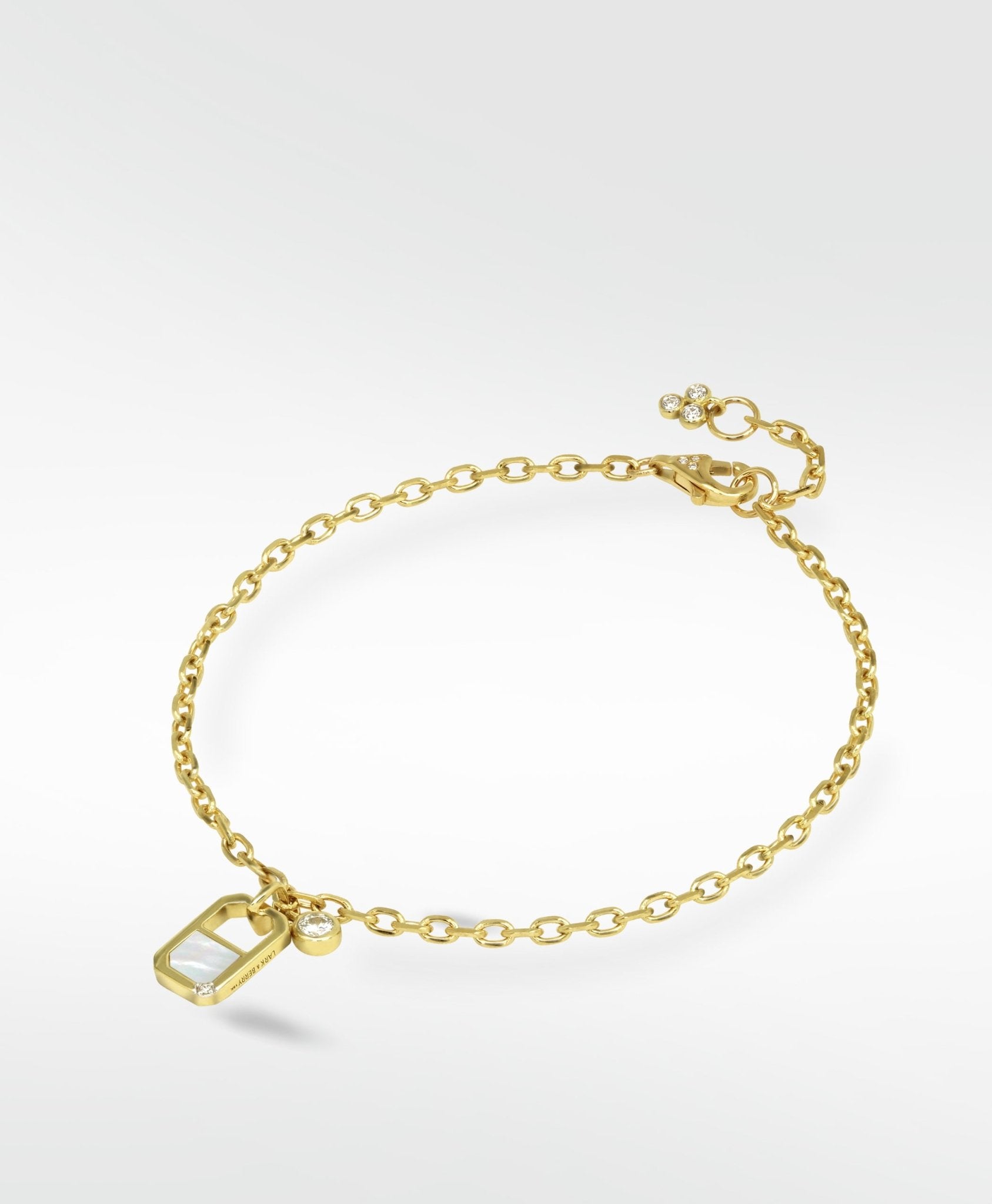 Eclipsis Charm bracelet with Onyx and Mother Of Pearl, in 18k Yellow Gold - Lark and Berry