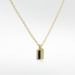 Eclipsis Diamond Edged Mini Pendant with Mother of Pearl and Onyx in 18k Yellow Gold - Lark and Berry