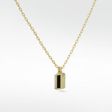 Eclipsis Diamond Edged Mini Pendant with Mother of Pearl and Onyx in 18k Yellow Gold - Lark and Berry