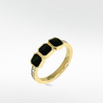 Eclipsis Onyx and Diamond Ring in 18k Yellow Gold - Lark and Berry