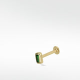 Emerald Baguette Stud Earring