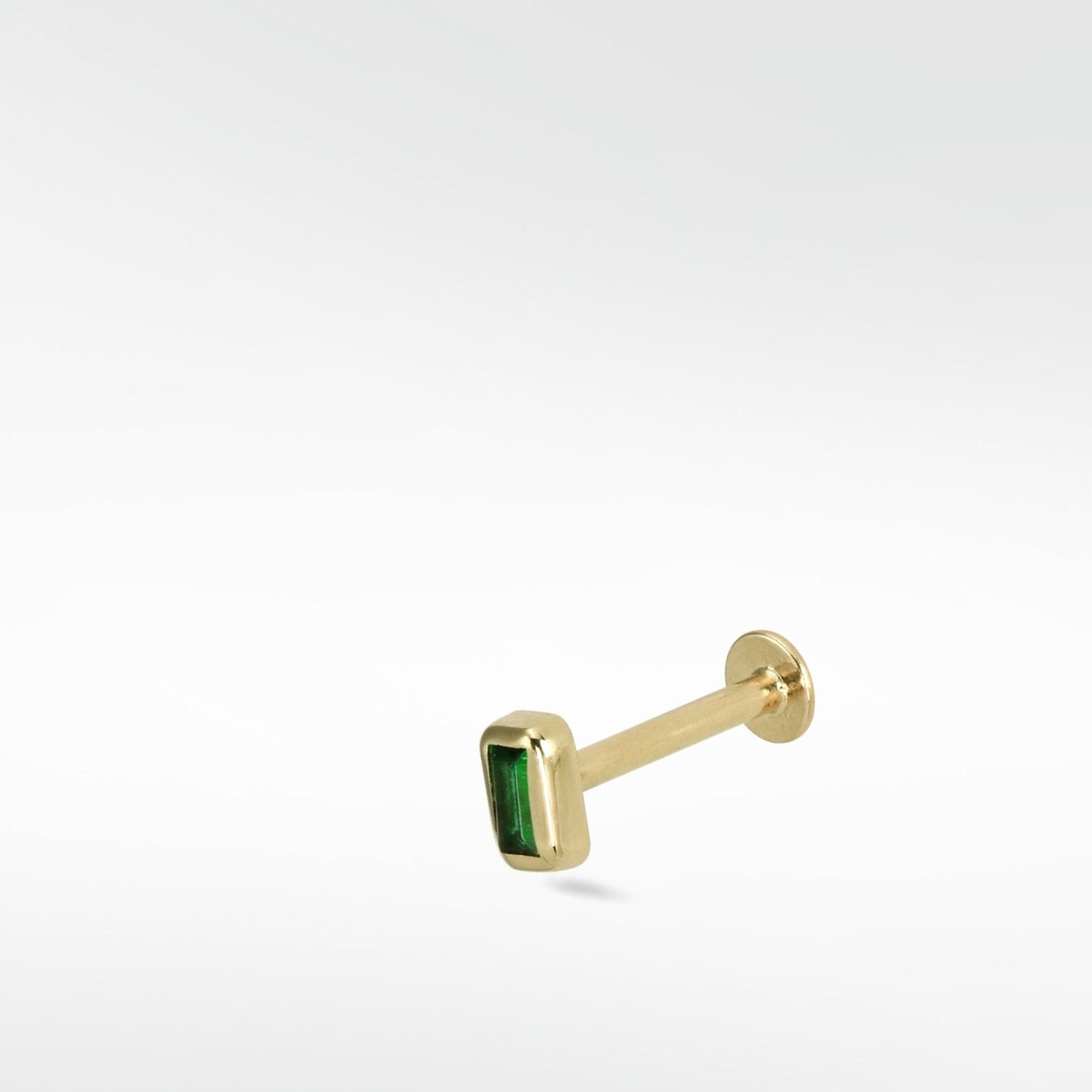 Emerald Baguette Stud Earring