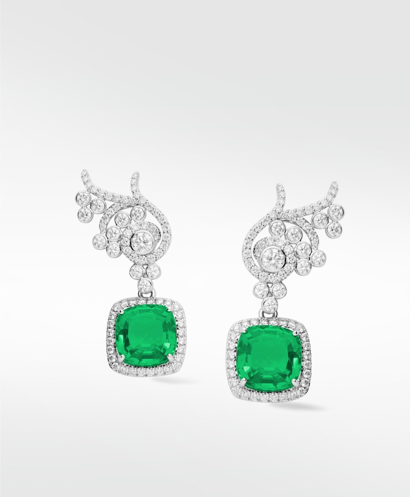 Flora Diamond Earrings (without detachable drops) in Solid 18K White Gold - Lark and Berry