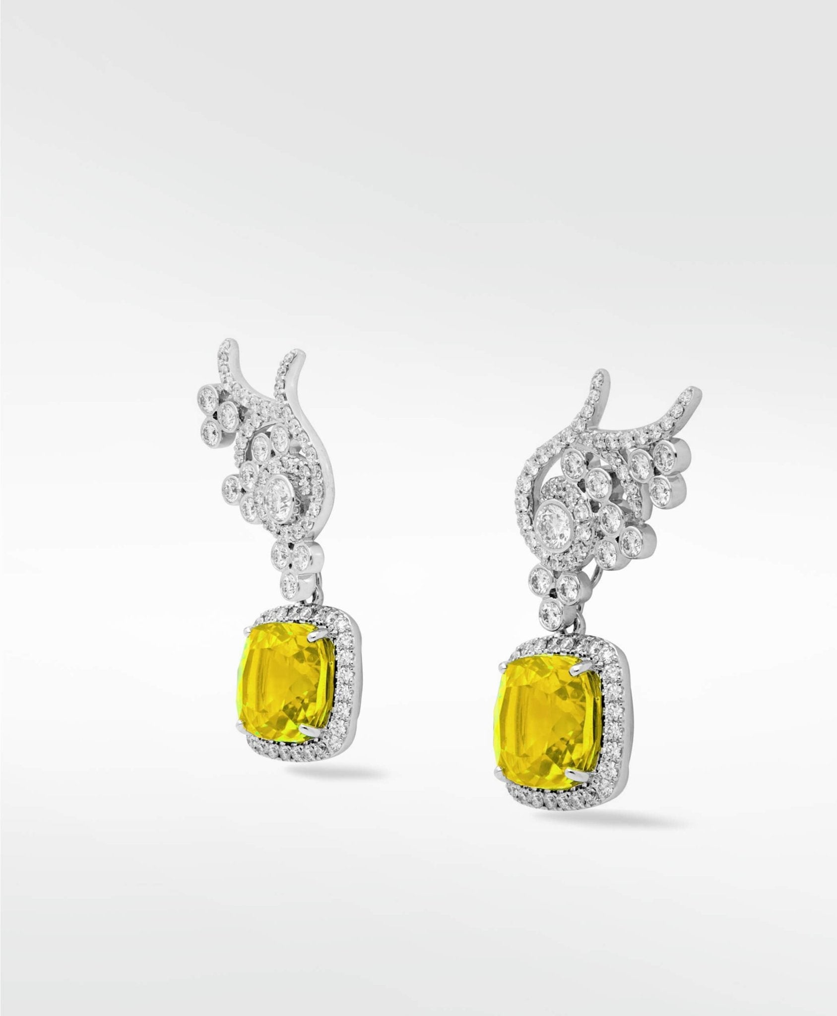 Flora Diamond Earrings (without detachable drops) in Solid 18K White Gold - Lark and Berry