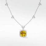 Flora Fancy Yellow Sapphire Detachable Pendant in Solid 18K Gold - Lark and Berry