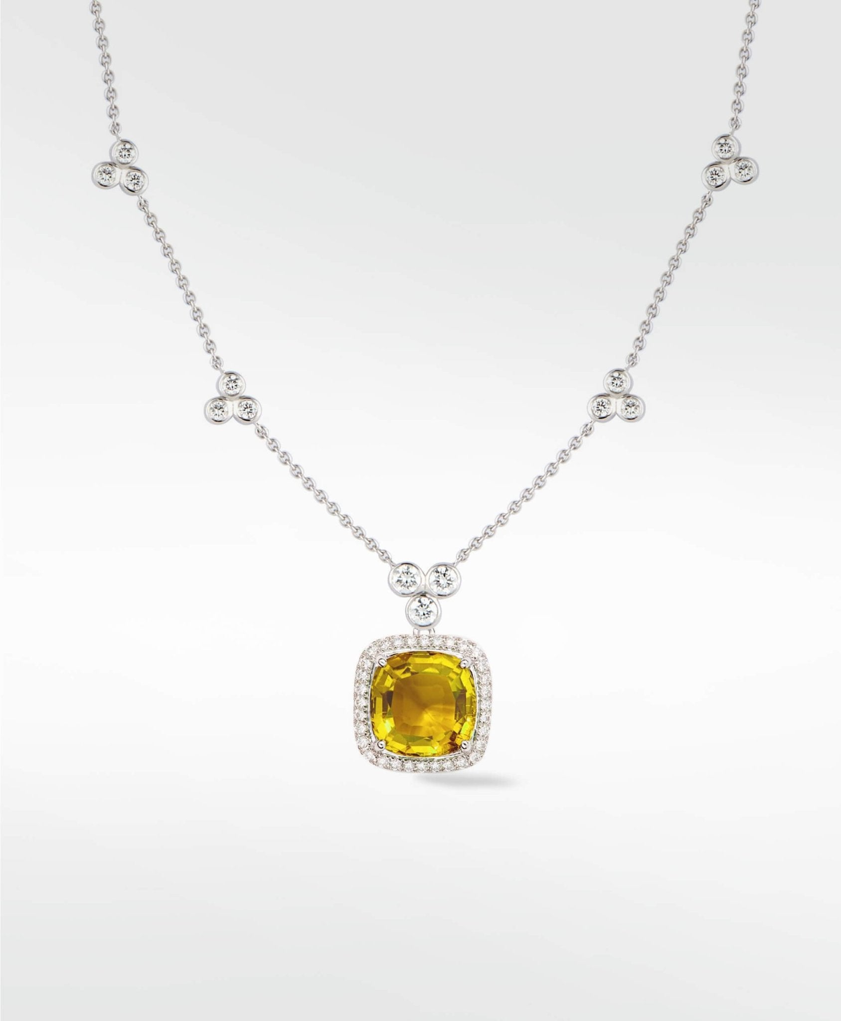 Flora Fancy Yellow Sapphire Detachable Pendant in Solid 18K Gold - Lark and Berry