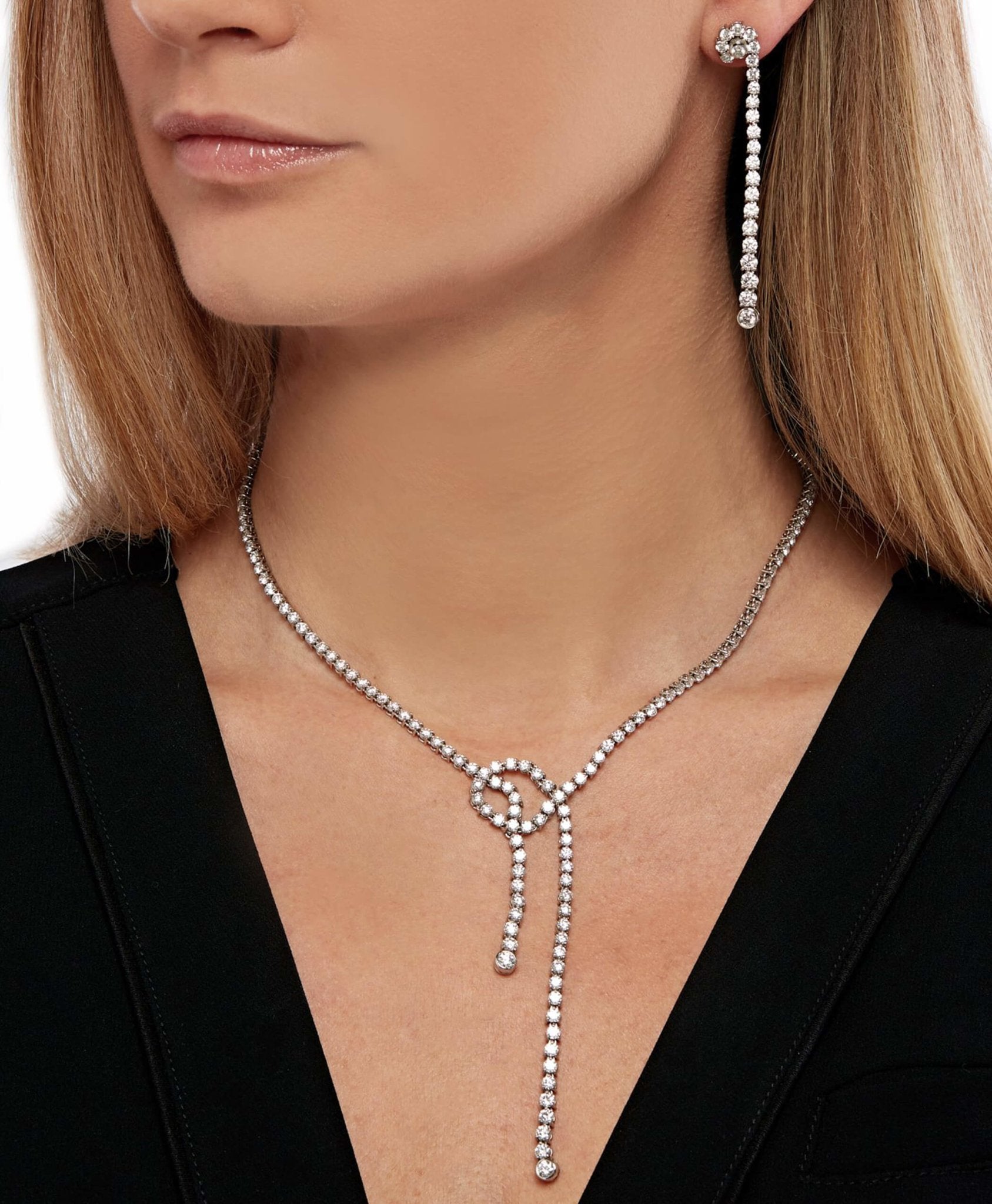 Knot Diamond Necklace in Platinum - Lark and Berry