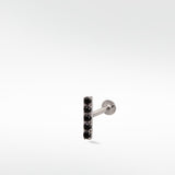 Modernist Black Spinel Pavé Linear Stud Earring