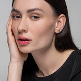 Modernist Linear Diamond Ear Crawler Labret Earring in 14K Gold - Lark and Berry