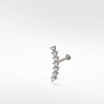 Modernist Linear Diamond Ear Crawler Labret Earring in 14K Gold - Lark and Berry