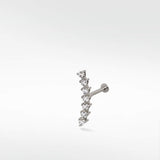 Modernist Linear Diamond Ear Crawler Labret Earring in 14K Gold - Lark and Berry