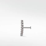 Modernist Linear Diamond Ear Crawler Labret Earring in 14K Gold - Lark and Berry