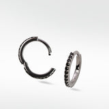 Modernist Pavé Black Spinel Large Hoop