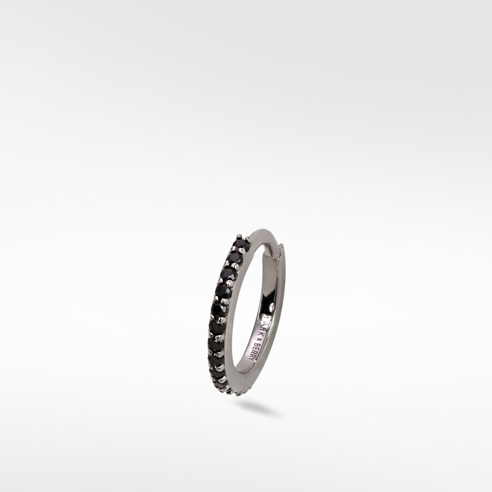 Modernist Pav√© Black Spinel Large Hoop - Lark and Berry