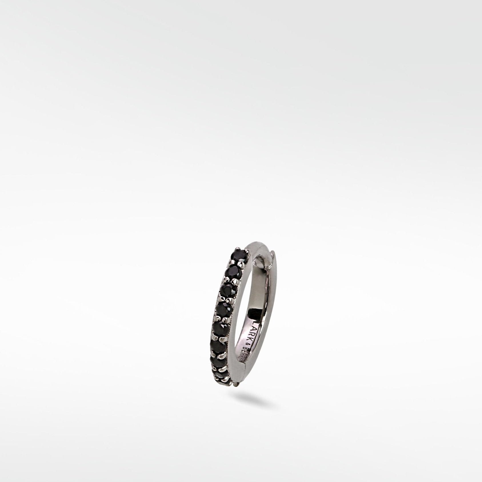 Modernist Pav√© Black Spinel Medium Hoop - Lark and Berry