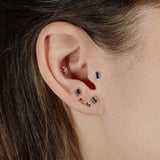 Modernist Pave Rainbow Stud Earring