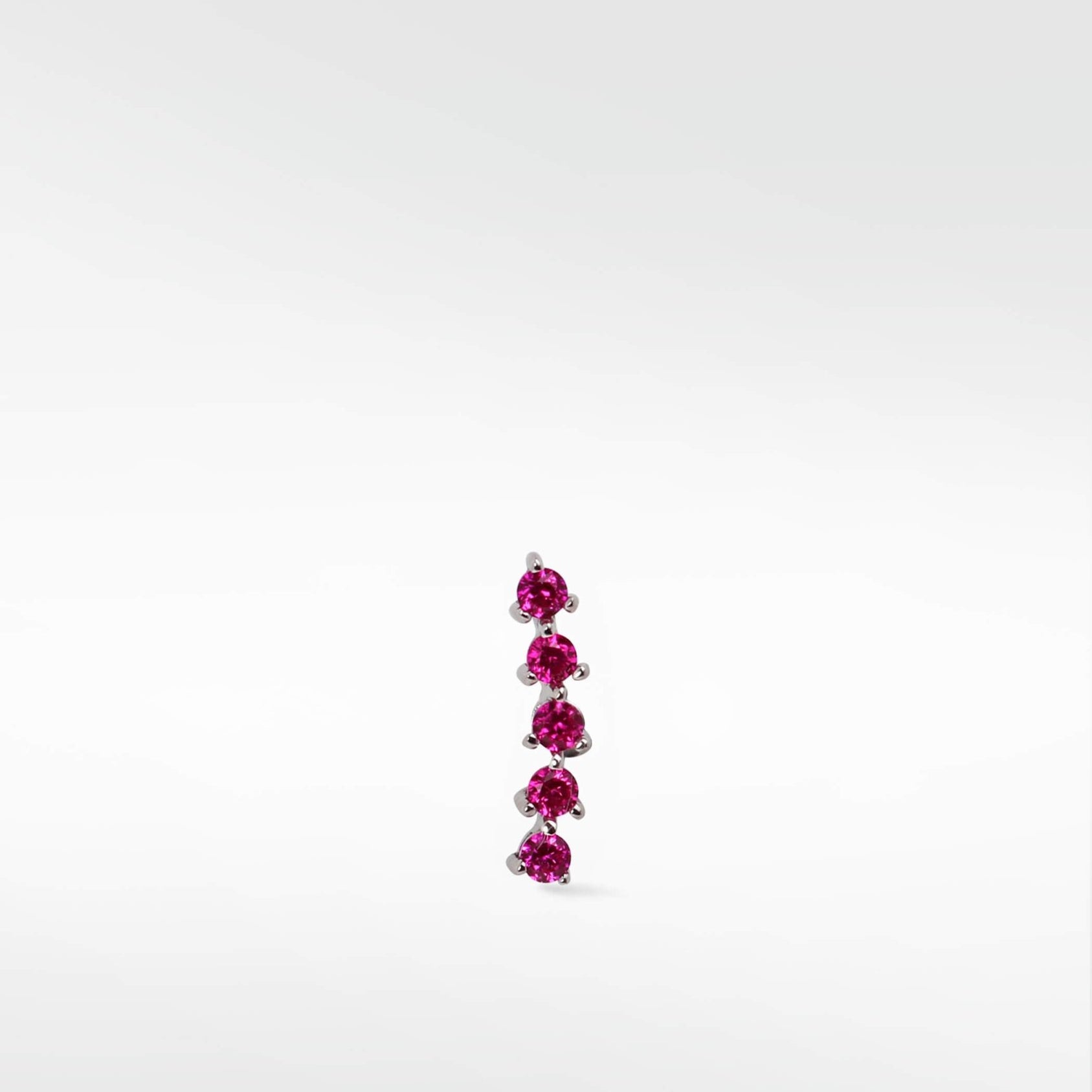 Modernist Tennis Small Ear Crawler Labret Earring in 14K Gold - Various Colourways - Lark and Berry