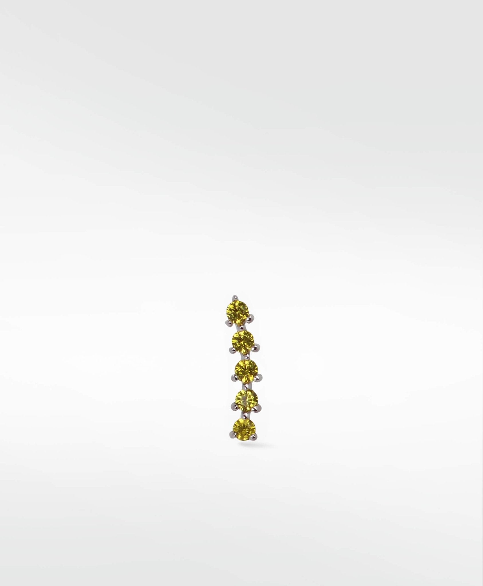 Modernist Tennis Small Ear Crawler Labret Earring in 14K Gold - Various Colourways - Lark and Berry