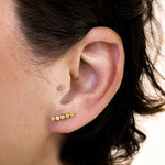 Modernist Tennis Small Ear Crawler Labret Earring in 14K Gold - Various Colourways - Lark and Berry