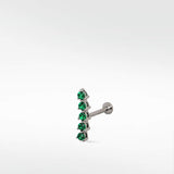 Modernist Tennis Small Ear Crawler Labret Earring in 14K Gold - Various Colourways - Lark and Berry