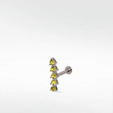Modernist Tennis Small Ear Crawler Labret Earring in 14K Gold - Various Colourways - Lark and Berry
