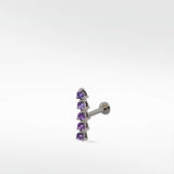 Modernist Tennis Small Ear Crawler Labret Earring in 14K Gold - Various Colourways - Lark and Berry