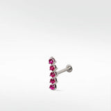 Modernist Tennis Small Ear Crawler Labret Earring in 14K Gold - Various Colourways - Lark and Berry