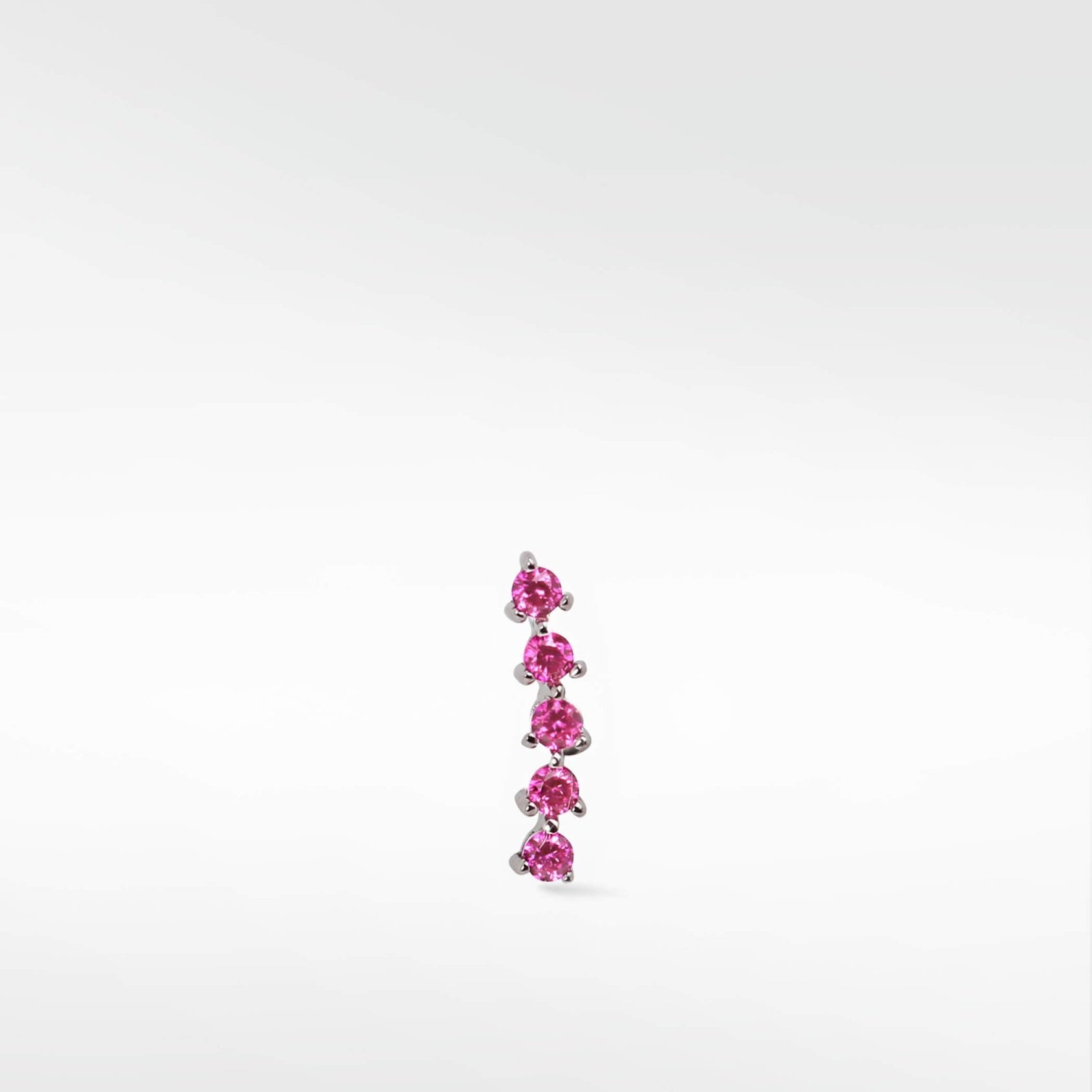 Modernist Tennis Small Ear Crawler Labret Earring in 14K Gold - Various Colourways - Lark and Berry