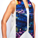 Mystic Chrysanthemum 100% Silk Skinny Scarf - Lark and Berry