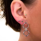 Omnis Baguette Sapphire Stud Earring