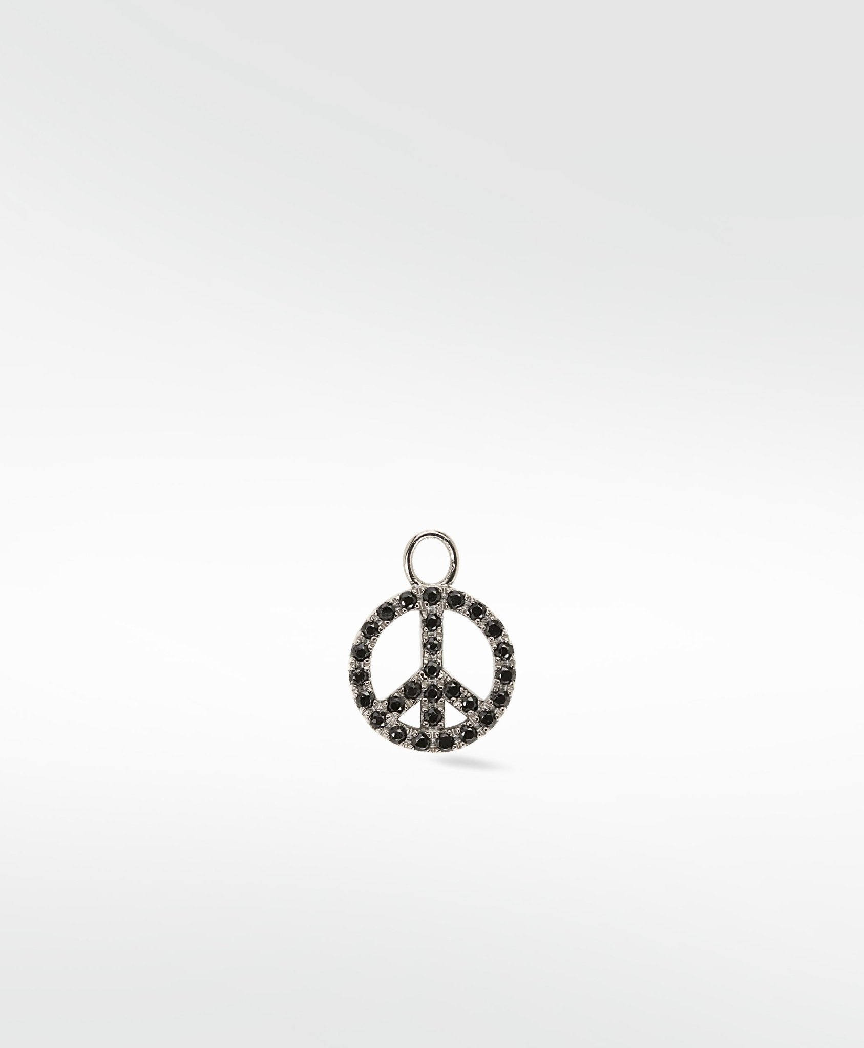 Peace Sign Black Spinel Charm - Lark and Berry