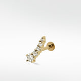 Shooting Star Diamond Crawler Stud Earring