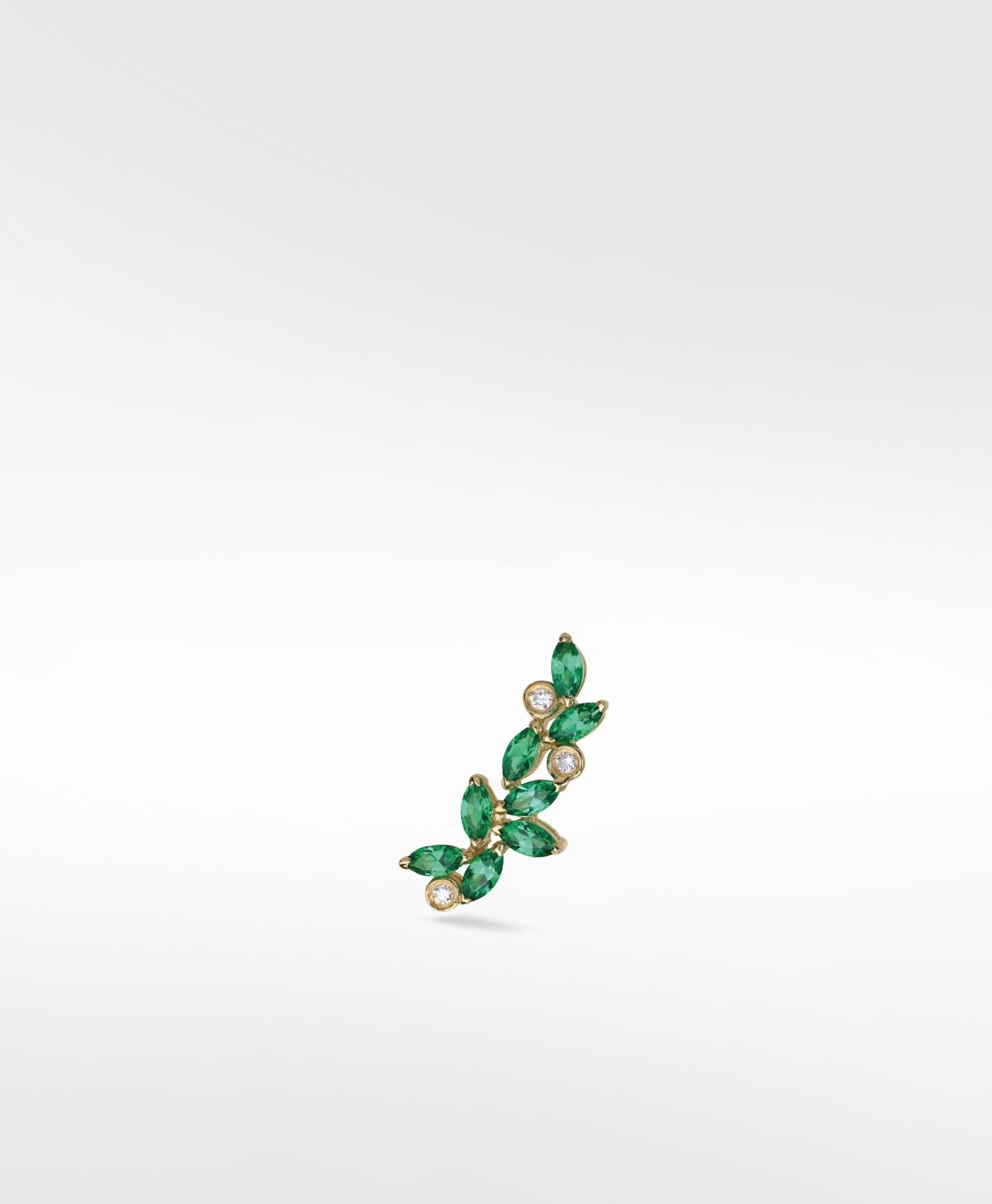 Veto Diamond and Emerald Ear Crawler in 14K Gold - Lark and Berry