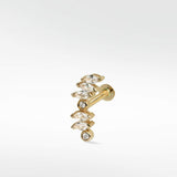 Veto Sapphire and Diamond Crescent Stud Earring